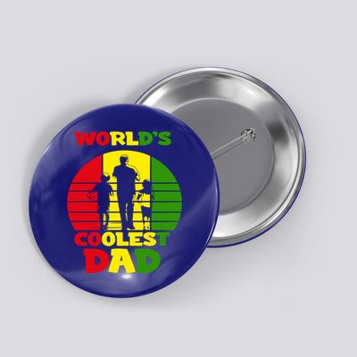 Worlds Coolest Dad Rasta Rastafari Reggae Fathers Day Meaningful Gift Button