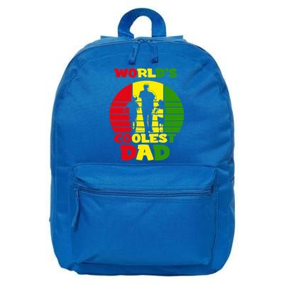 Worlds Coolest Dad Rasta Rastafari Reggae Fathers Day Meaningful Gift 16 in Basic Backpack