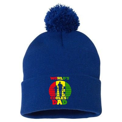 Worlds Coolest Dad Rasta Rastafari Reggae Fathers Day Meaningful Gift Pom Pom 12in Knit Beanie