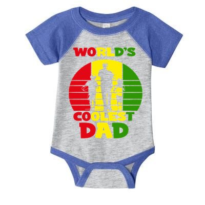 Worlds Coolest Dad Rasta Rastafari Reggae Fathers Day Meaningful Gift Infant Baby Jersey Bodysuit