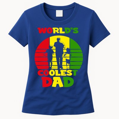 Worlds Coolest Dad Rasta Rastafari Reggae Fathers Day Meaningful Gift Womens T-Shirt