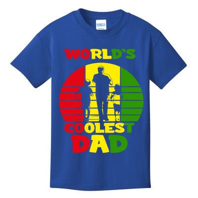 Worlds Coolest Dad Rasta Rastafari Reggae Fathers Day Meaningful Gift Kids T-Shirt