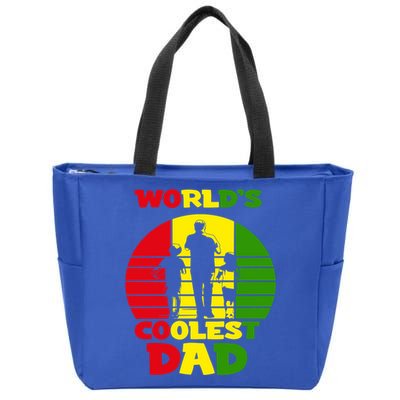 Worlds Coolest Dad Rasta Rastafari Reggae Fathers Day Meaningful Gift Zip Tote Bag