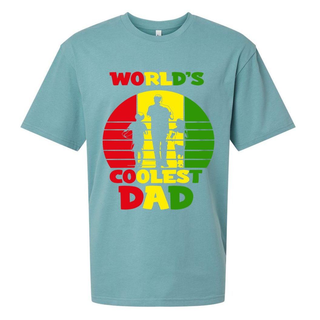 Worlds Coolest Dad Rasta Rastafari Reggae Fathers Day Meaningful Gift Sueded Cloud Jersey T-Shirt