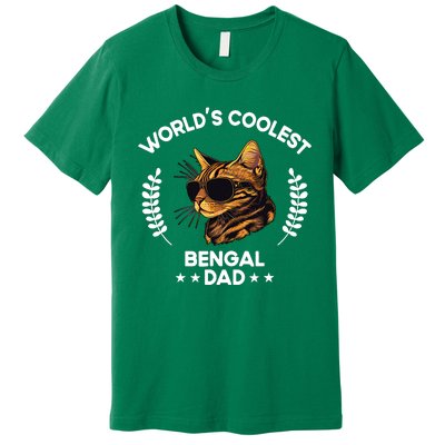 WorldS Coolest Dog Dad Papa Bengal Cat Premium T-Shirt