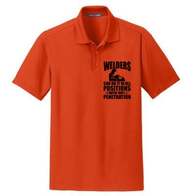 Welders Can Do It In All Positions Funny Welder Dry Zone Grid Polo