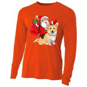 Welsh Corgi Dog Lover Santa Riding Welsh Corgi Christmas Great Gift Cooling Performance Long Sleeve Crew