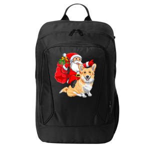 Welsh Corgi Dog Lover Santa Riding Welsh Corgi Christmas Great Gift City Backpack