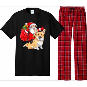 Welsh Corgi Dog Lover Santa Riding Welsh Corgi Christmas Great Gift Pajama Set