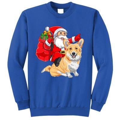 Welsh Corgi Dog Lover Santa Riding Welsh Corgi Christmas Great Gift Sweatshirt