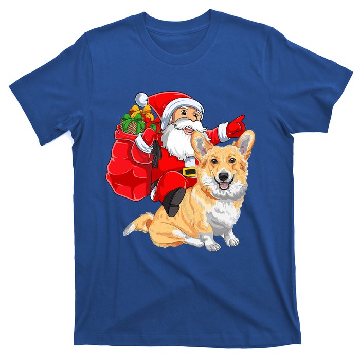 Welsh Corgi Dog Lover Santa Riding Welsh Corgi Christmas Great Gift T-Shirt