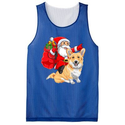 Welsh Corgi Dog Lover Santa Riding Welsh Corgi Christmas Great Gift Mesh Reversible Basketball Jersey Tank