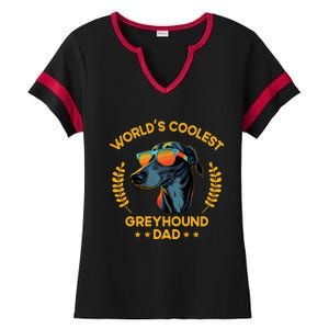 Worlds Coolest Dog Dad Papa Gift Greyhound Meaningful Gift Ladies Halftime Notch Neck Tee