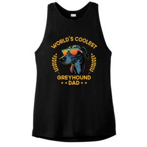 Worlds Coolest Dog Dad Papa Gift Greyhound Meaningful Gift Ladies PosiCharge Tri-Blend Wicking Tank