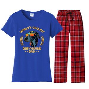 Worlds Coolest Dog Dad Papa Gift Greyhound Meaningful Gift Women's Flannel Pajama Set