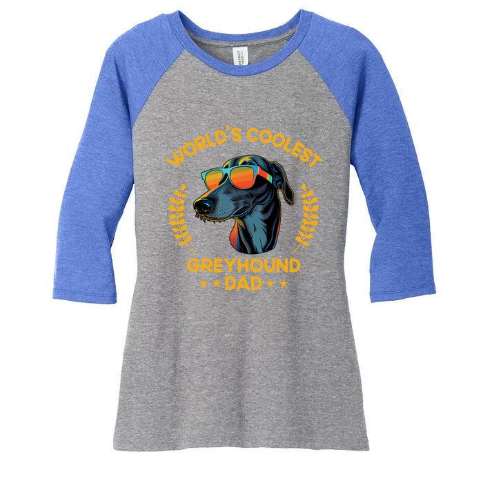 Worlds Coolest Dog Dad Papa Gift Greyhound Meaningful Gift Women's Tri-Blend 3/4-Sleeve Raglan Shirt