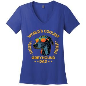 Worlds Coolest Dog Dad Papa Gift Greyhound Meaningful Gift Women's V-Neck T-Shirt