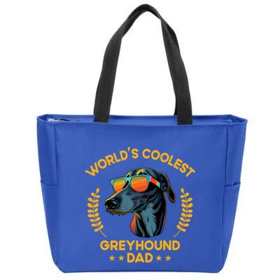 Worlds Coolest Dog Dad Papa Gift Greyhound Meaningful Gift Zip Tote Bag