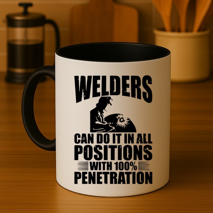 Welders Can Do It In All Positions Funny Welder Mug