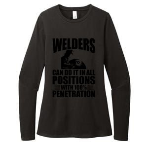 Welders Can Do It In All Positions Funny Welder Womens CVC Long Sleeve Shirt