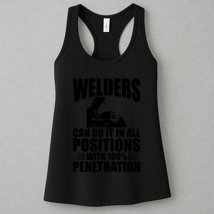 Welders Can Do It In All Positions Funny Welder Womens Tank Top