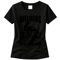 Welders Can Do It In All Positions Funny Welder Womens T-Shirt