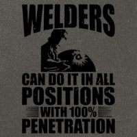 Welders Can Do It In All Positions Funny Welder Cotton Canvas Backpack