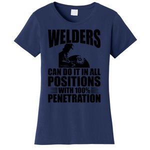 Welders Can Do It In All Positions Funny Welder Women's T-Shirt