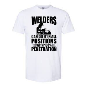 Welders Can Do It In All Positions Funny Welder Softstyle CVC T-Shirt