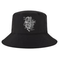 White Chinese Dragon With Black Background Cool Comfort Performance Bucket Hat