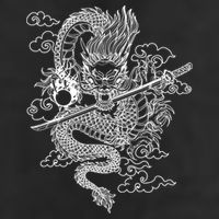 White Chinese Dragon With Black Background Cool Comfort Performance Bucket Hat