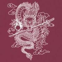White Chinese Dragon With Black Background 16oz Travel Tumbler