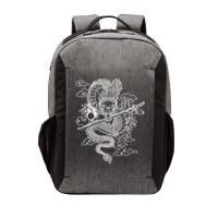 White Chinese Dragon With Black Background Vector Backpack