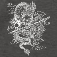 White Chinese Dragon With Black Background Vector Backpack