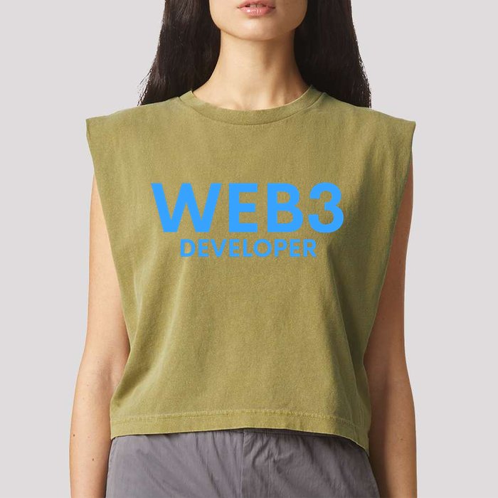 WEB3 Crypto Developer NFT Internet3.0 DeFi Metaverse Web3.0 Garment-Dyed Women's Muscle Tee
