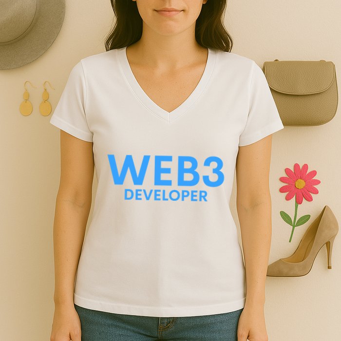 WEB3 Crypto Developer NFT Internet3.0 DeFi Metaverse Web3.0 Women's V-Neck T-Shirt