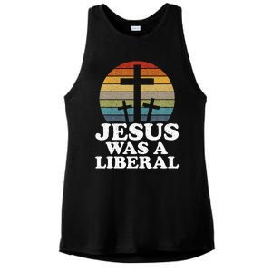 Woke Christian Democrat Jesus Was A Liberal Ladies PosiCharge Tri-Blend Wicking Tank