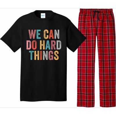 We Can Do Hard Things Retro Vintage Motivational Quote Pajama Set