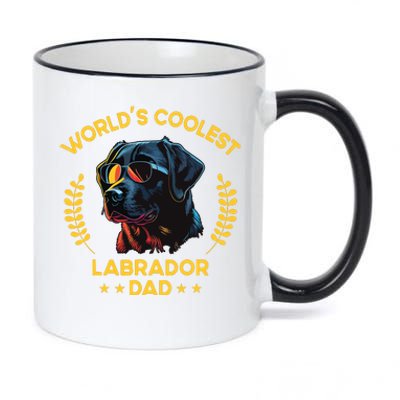 Worlds Coolest Dog Dad Papa Men Black Labrador 11oz Black Color Changing Mug