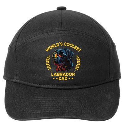 Worlds Coolest Dog Dad Papa Men Black Labrador 7-Panel Snapback Hat