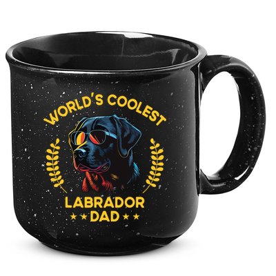 Worlds Coolest Dog Dad Papa Men Black Labrador 15oz Campfire Ceramic Mug