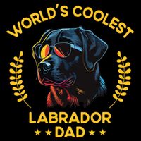 Worlds Coolest Dog Dad Papa Men Black Labrador Drawstring Bag