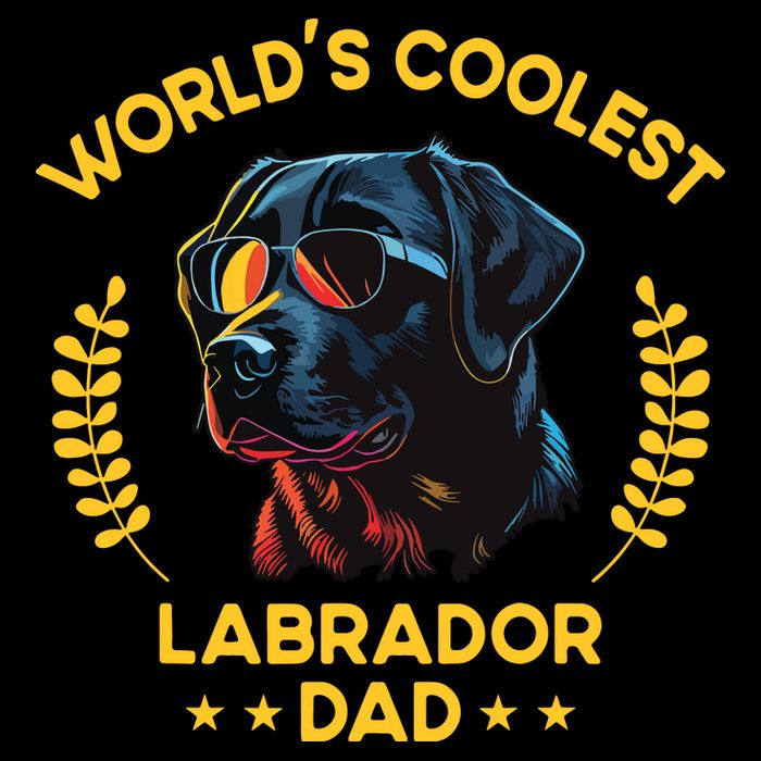 Worlds Coolest Dog Dad Papa Men Black Labrador Drawstring Bag