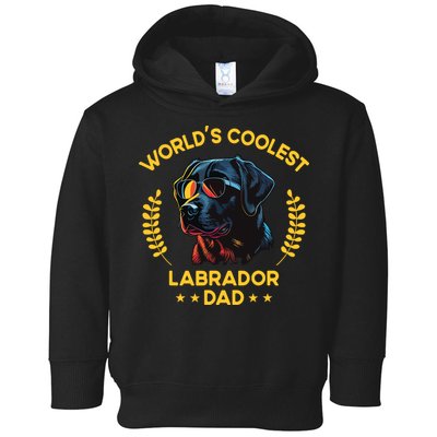 Worlds Coolest Dog Dad Papa Men Black Labrador Toddler Hoodie