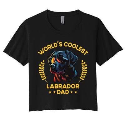 Worlds Coolest Dog Dad Papa Men Black Labrador Crop Top