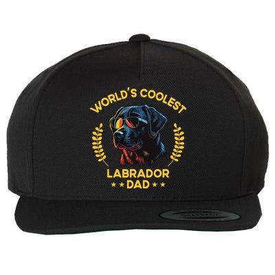 Worlds Coolest Dog Dad Papa Men Black Labrador Wool Snapback Cap