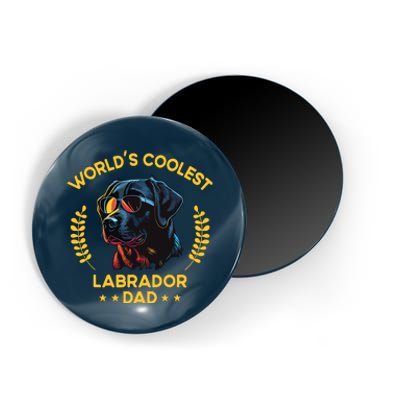 Worlds Coolest Dog Dad Papa Men Black Labrador Magnet