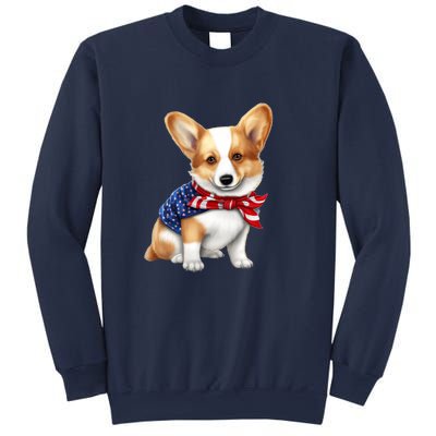 Welsh Corgi Dog Cute Welsh Corgi Puppy USA Flag Corgis Sweatshirt