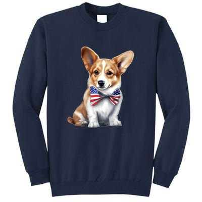 Welsh Corgi Dog Cute Welsh Corgi Puppy USA Flag Corgis Tall Sweatshirt