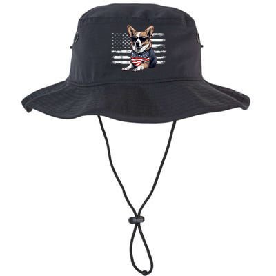 Welsh Corgi Dog Dad Dog Mom USA Flag 4th Of July Legacy Cool Fit Booney Bucket Hat